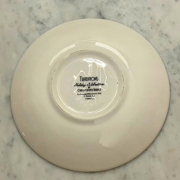 CHRISTOPHER RADKO “HOLIDAY CELEBRATIONS” FLAT CUP & SAUCER SET VINTAGE - Picture 9 of 9